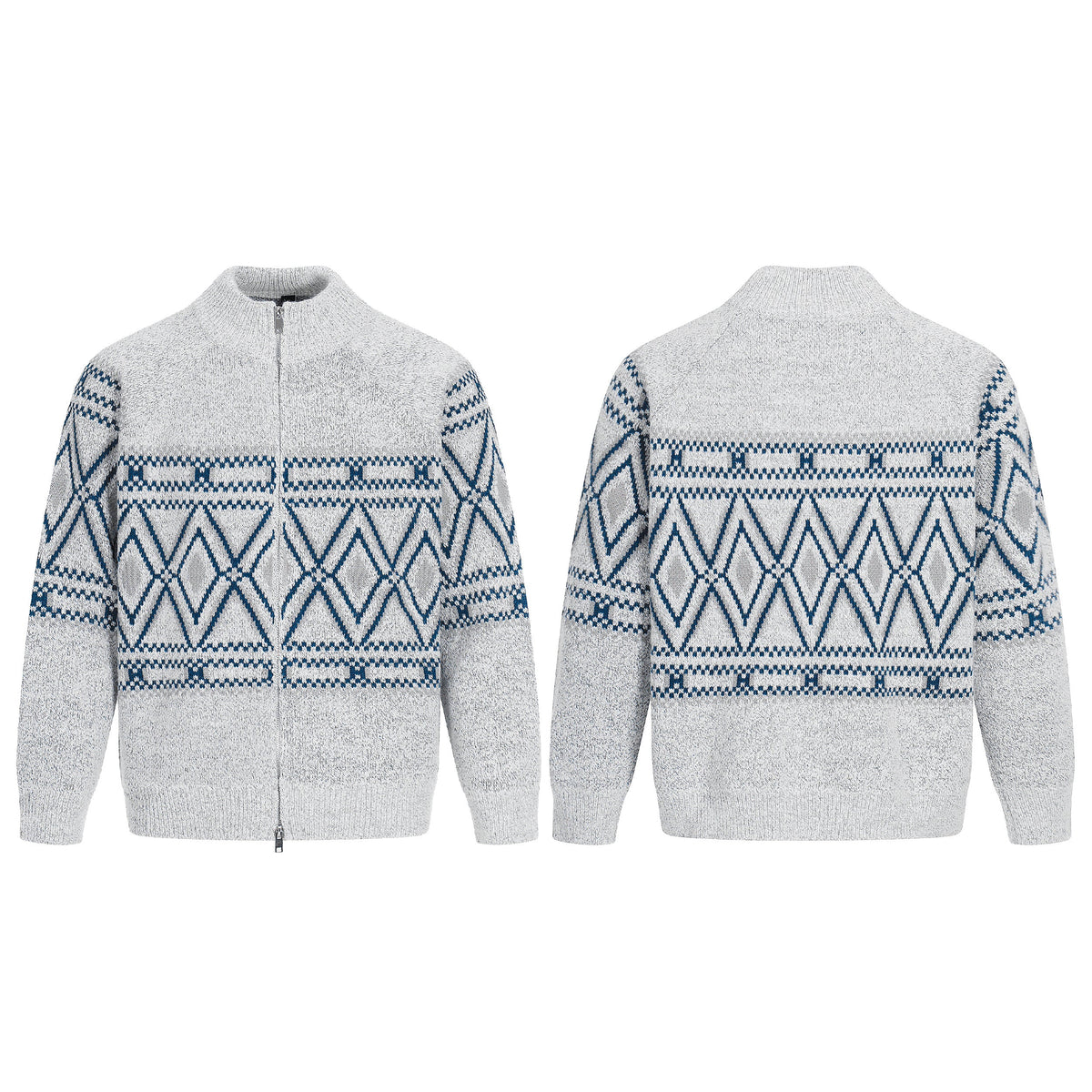 Geometric Textured | Knit Zip Jacket - OMYGOODS