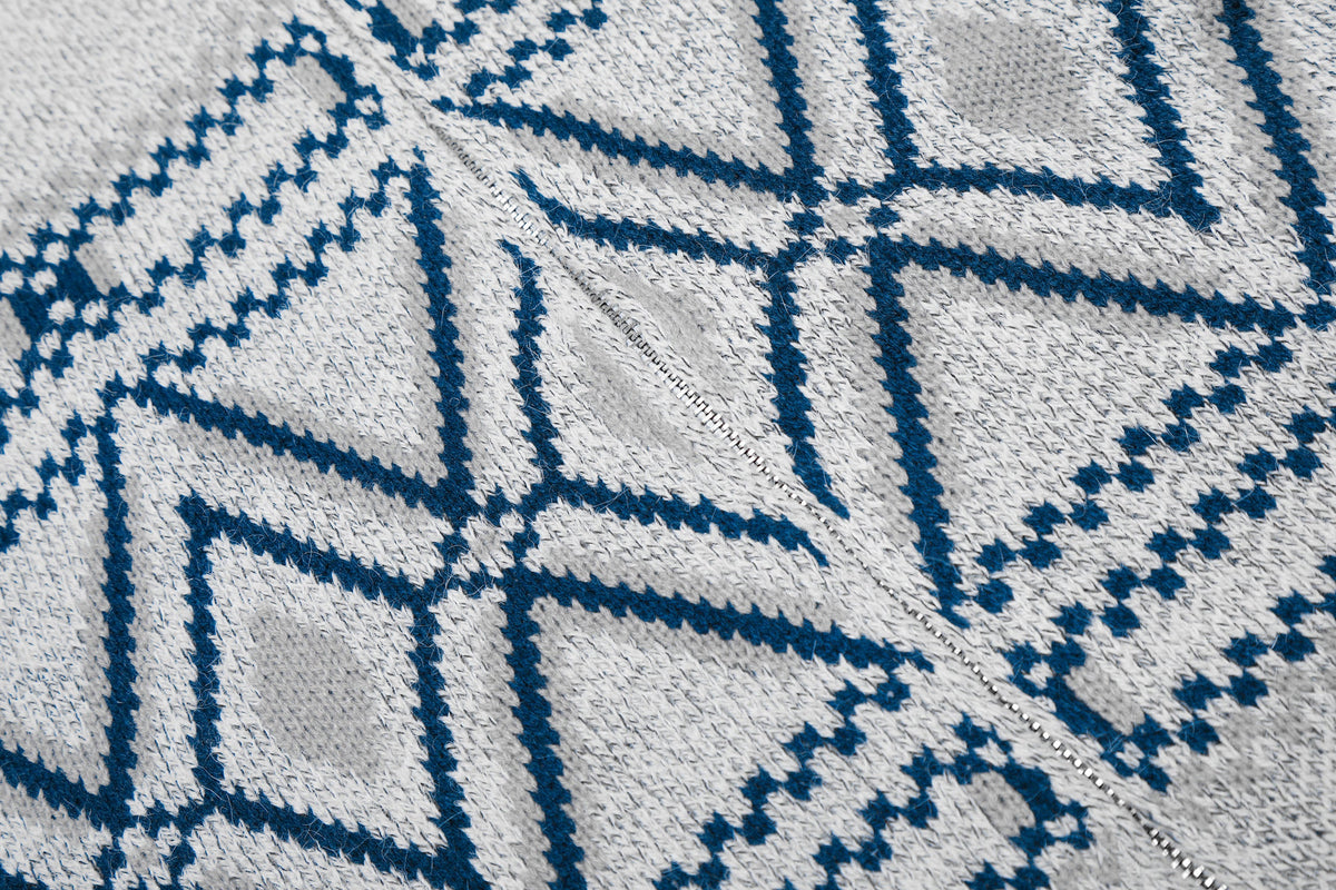 Geometric Textured | Knit Zip Jacket - OMYGOODS