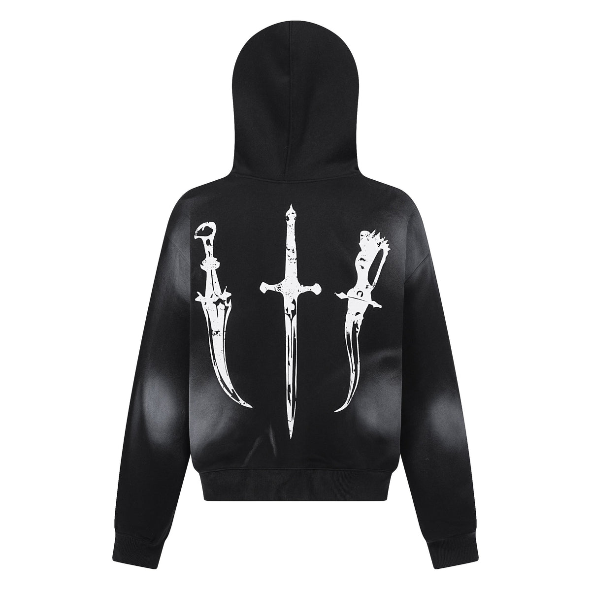 Gothic Distressed Print | Zip-Up Hoodie - OMYGOODS
