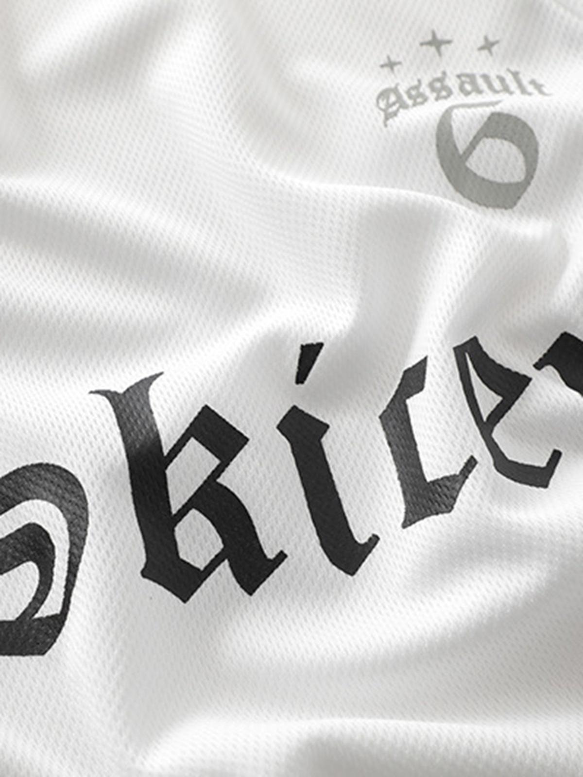 Omygoods Gothic Font Jersey Street Rap T-Shirt