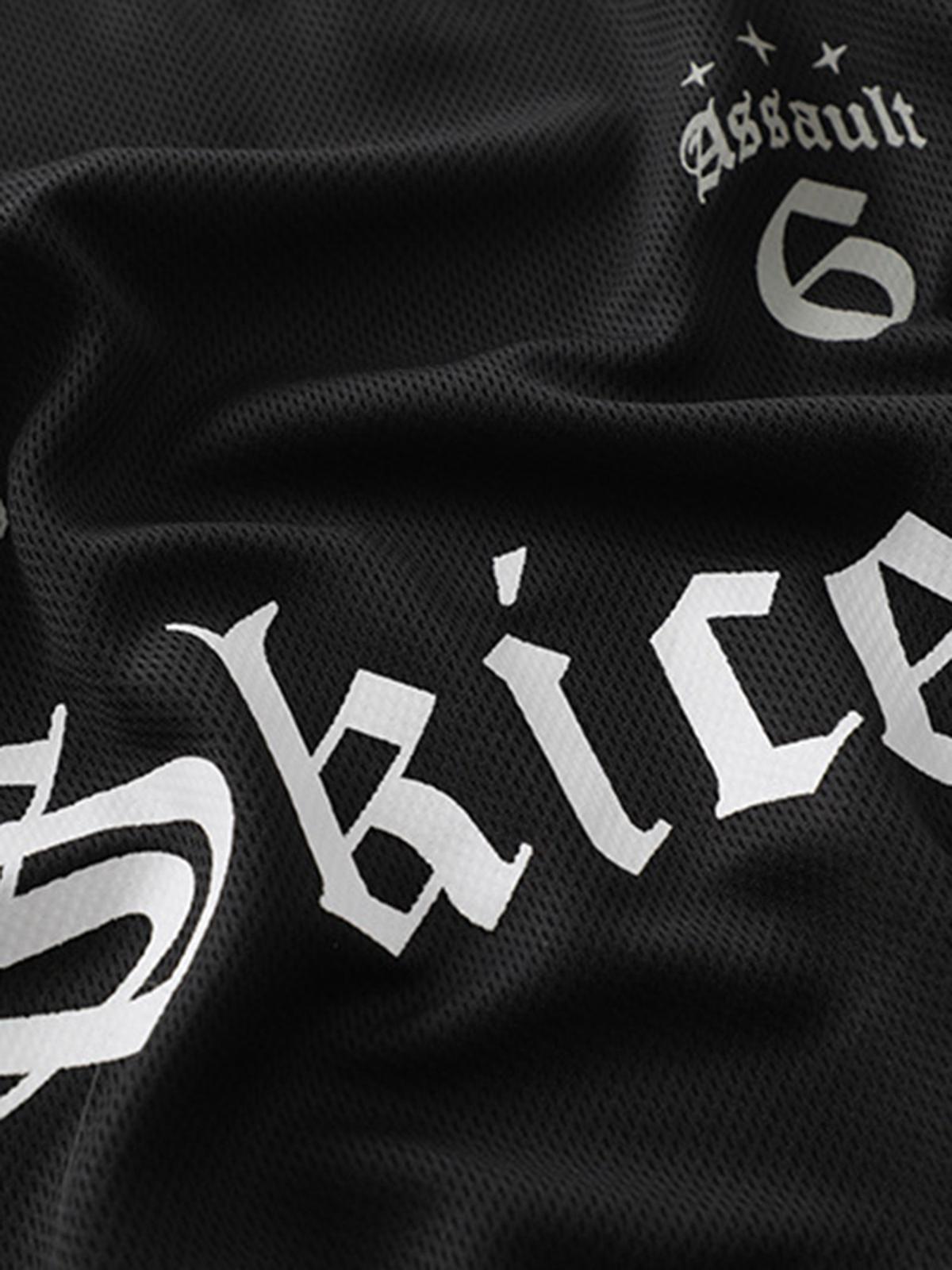 Omygoods Gothic Font Jersey Street Rap T-Shirt