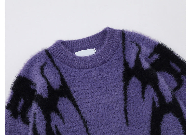 Gothic Inferno | Y2K Inspired Fire Pattern Jumper - OMYGOODS