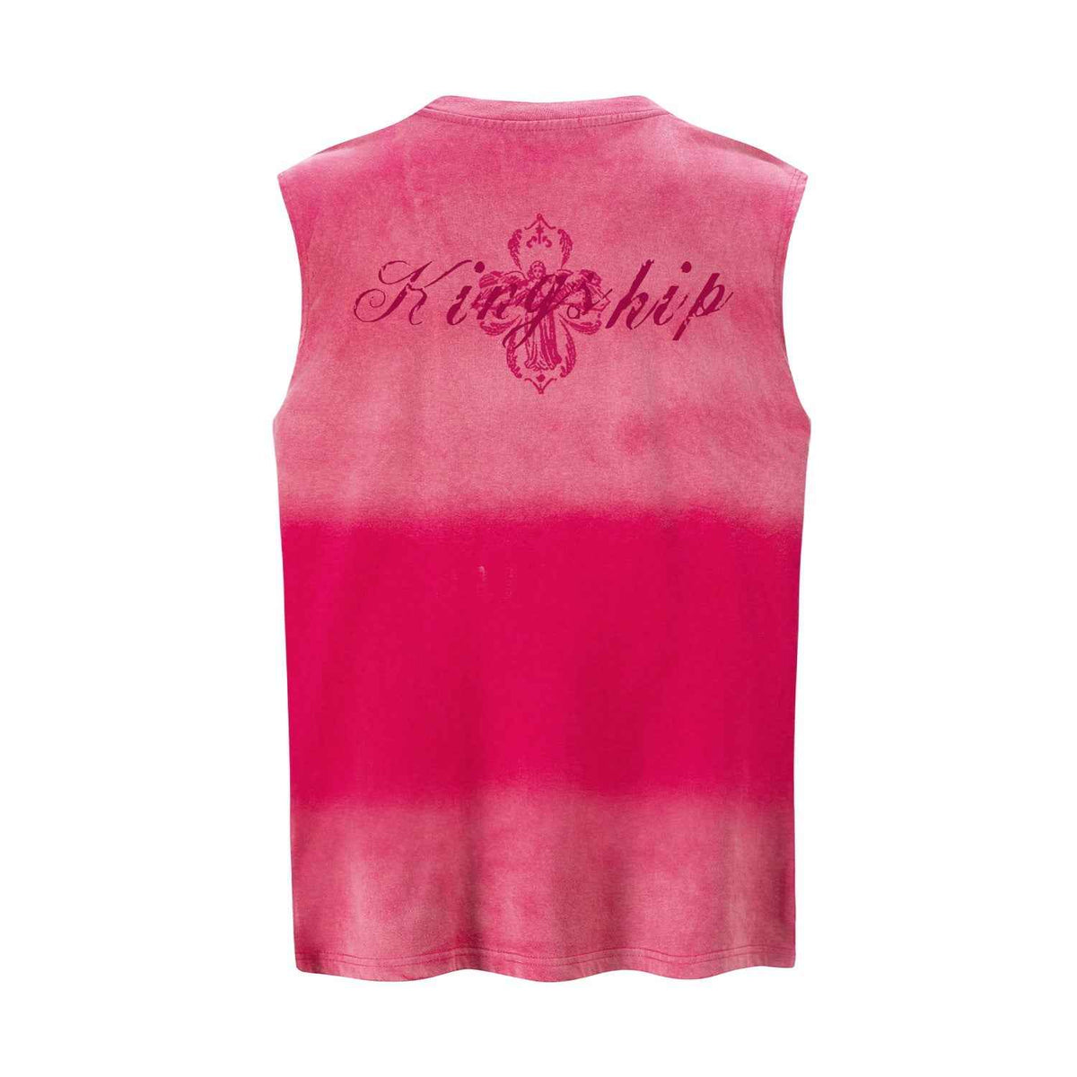 Gradient letter printed vest