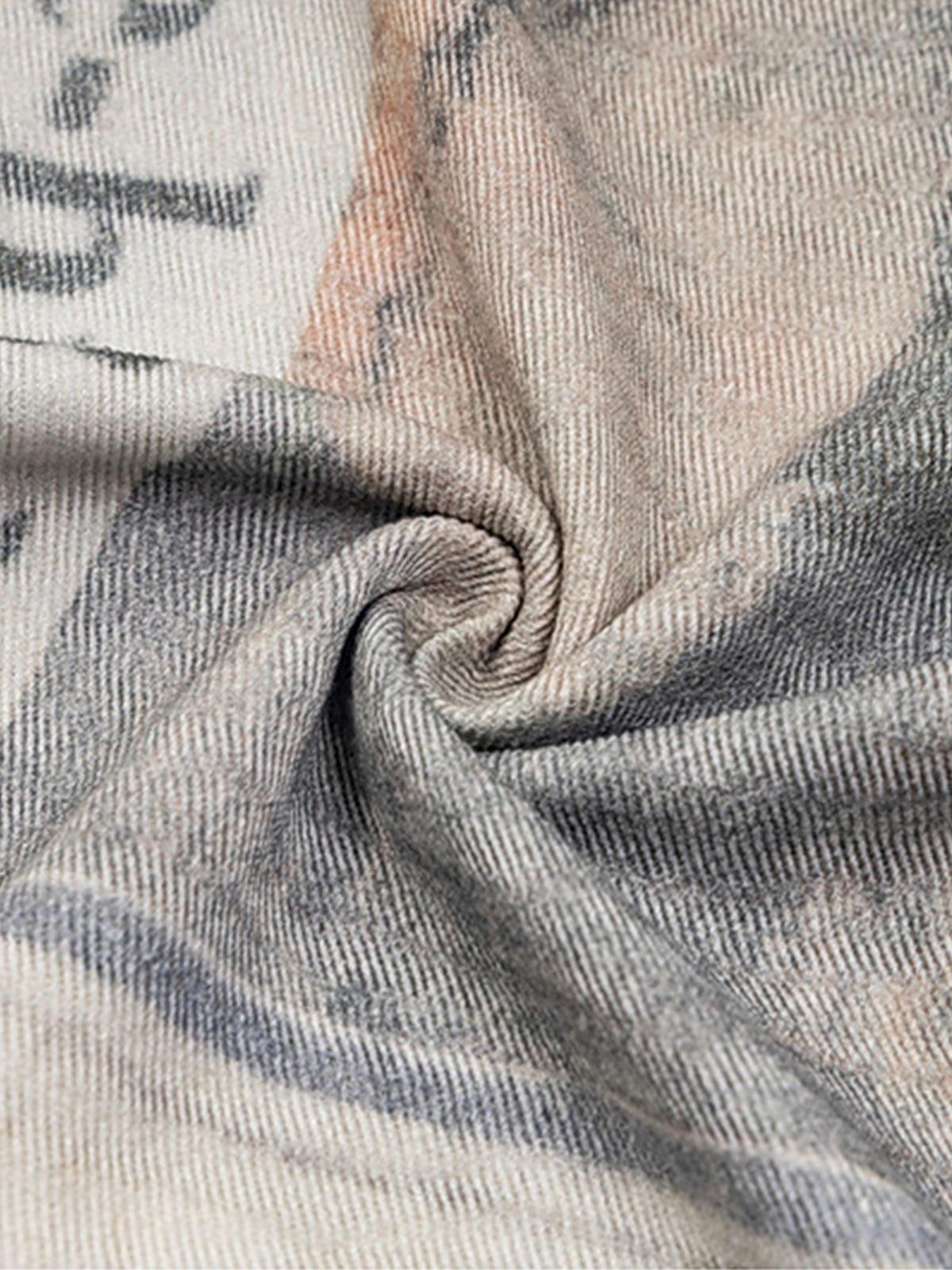Omygoods Graffiti Newspaper Baggy Jeans