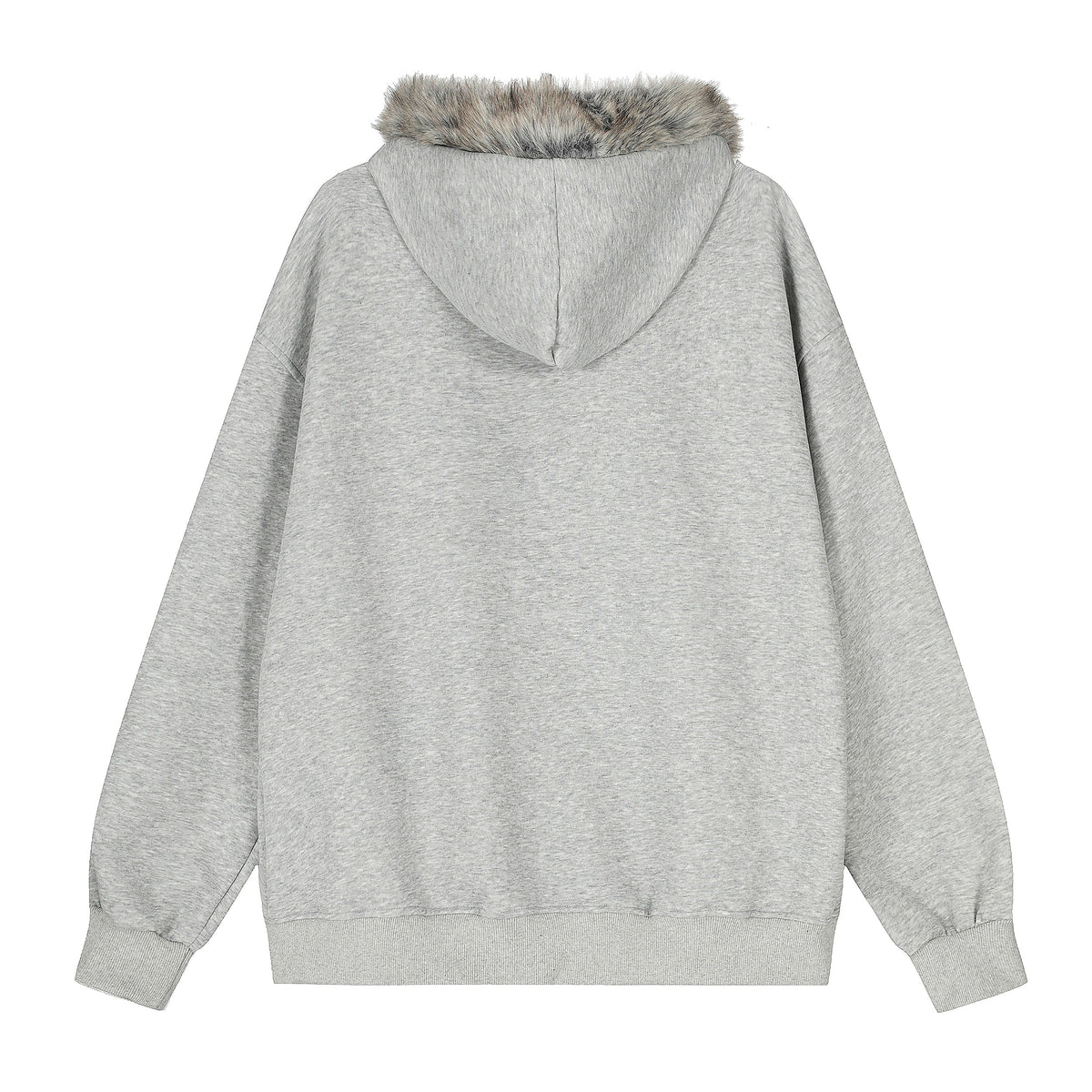 Graffiti Print Faux Fur | Zip Up Hoodie - OMYGOODS