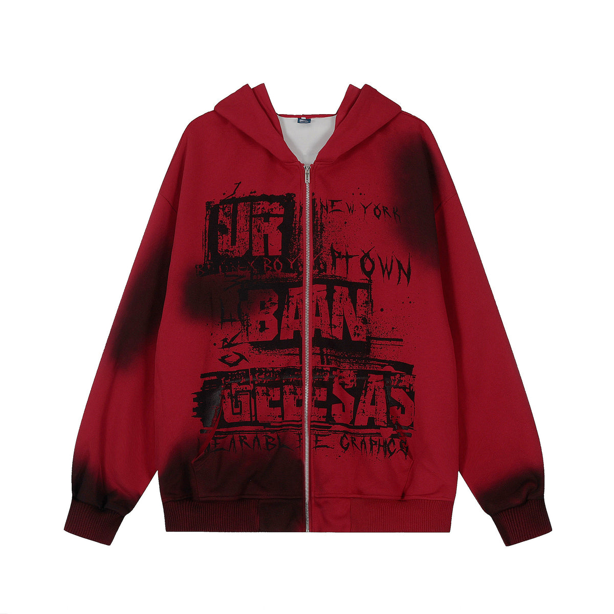 Graffiti Print | Oversized Zip Up Hoodie - OMYGOODS