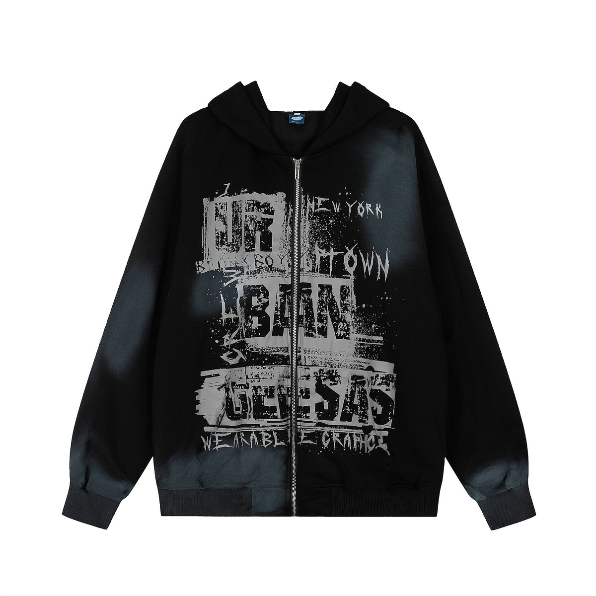 Graffiti Print | Oversized Zip Up Hoodie - OMYGOODS