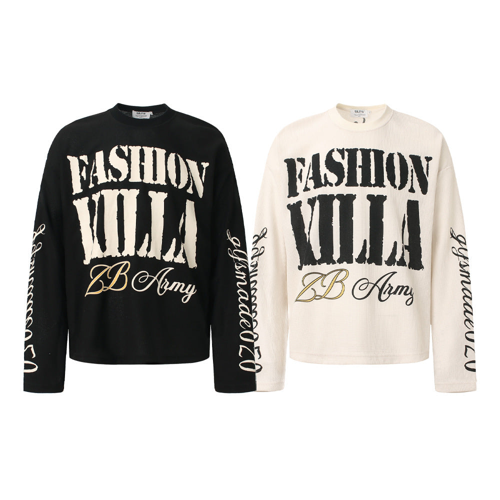 Graphic Letter Sweatshirt | Crew Neck Long Sleeve Pullover - OMYGOODS