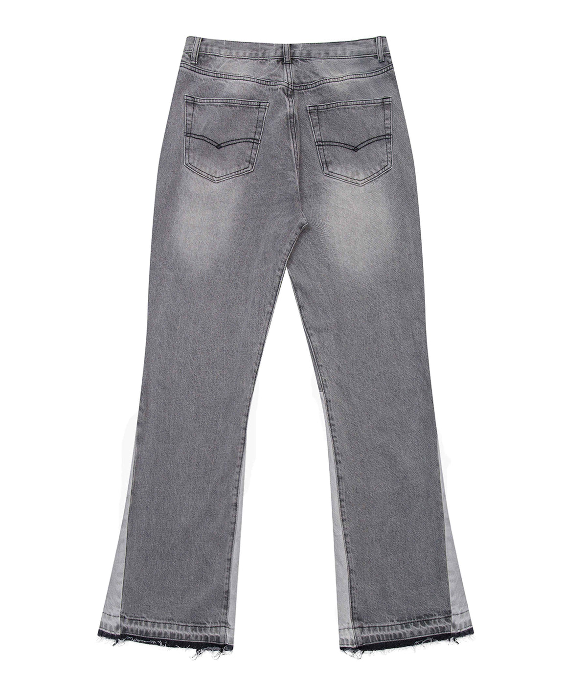 GREY SPLIT FLARE DENIM