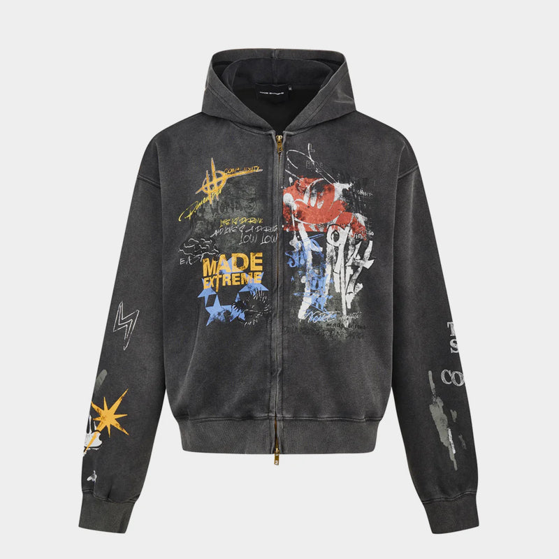 Grunge Graffiti | Full-Zip Hoodie - OMYGOODS