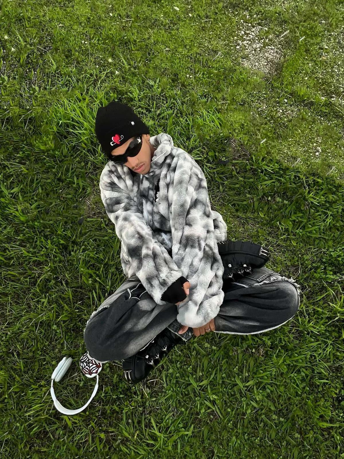 Omygoods Heavy-Duty Faux Lambswool Tie-Dye Urban Jacket