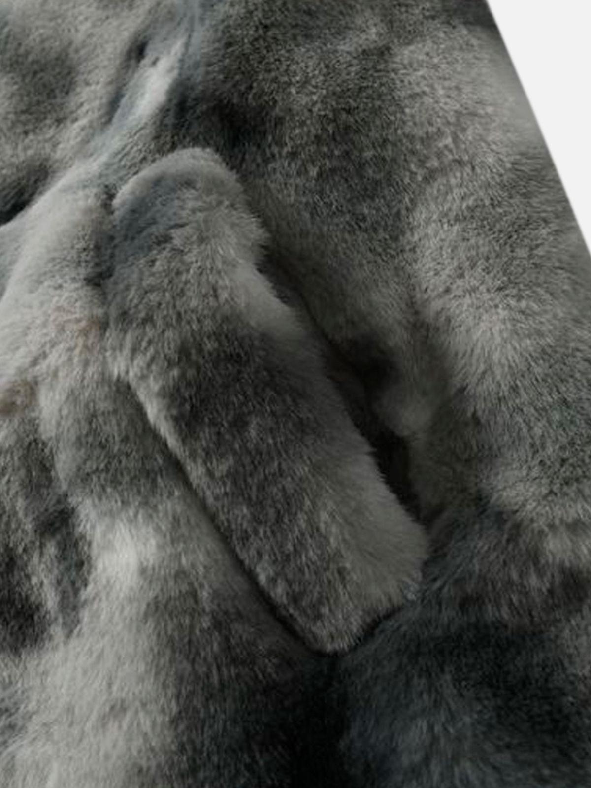 Omygoods Heavy-Duty Faux Lambswool Tie-Dye Urban Jacket