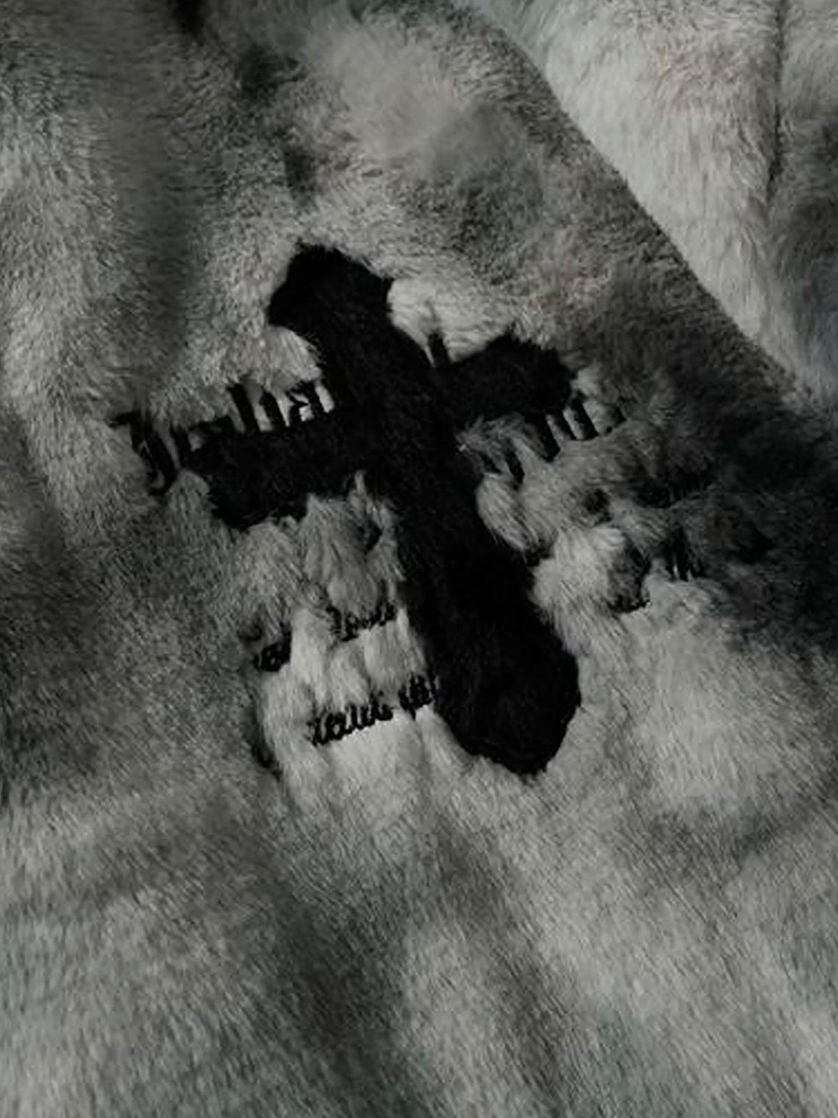 Omygoods Heavy-Duty Faux Lambswool Tie-Dye Urban Jacket