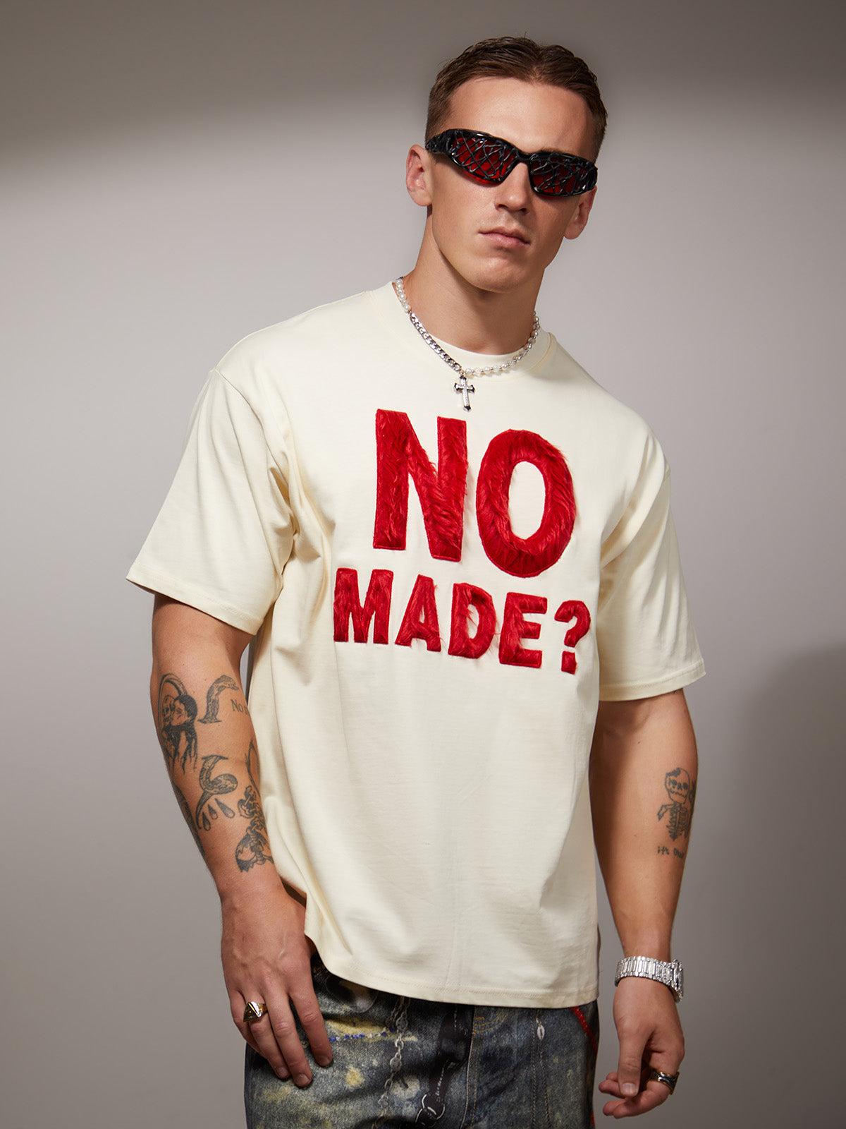 Omygoods Heavy Retro Patch Embroidered T-Shirt