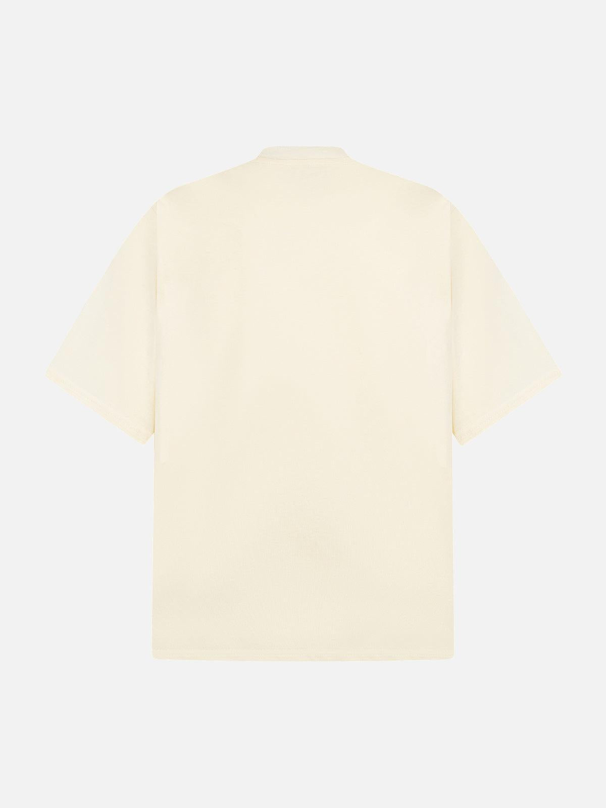 Omygoods Heavy Retro Patch Embroidered T-Shirt