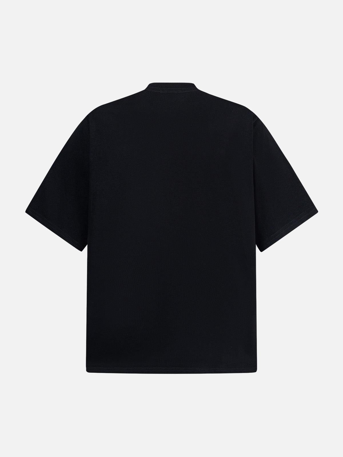 Omygoods Heavy Retro Patch Embroidered T-Shirt