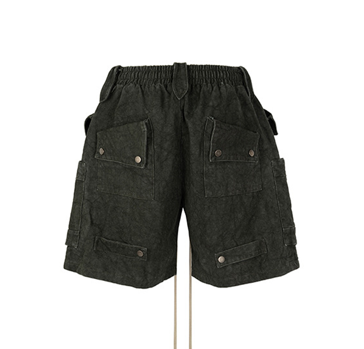 Heavy Tie Dye Multi Pockets Washed Shorts - OMYGOODS