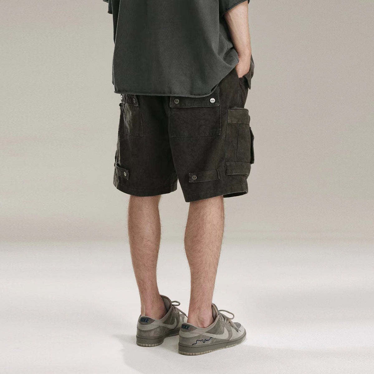 Heavy Tie Dye Multi Pockets Washed Shorts - OMYGOODS