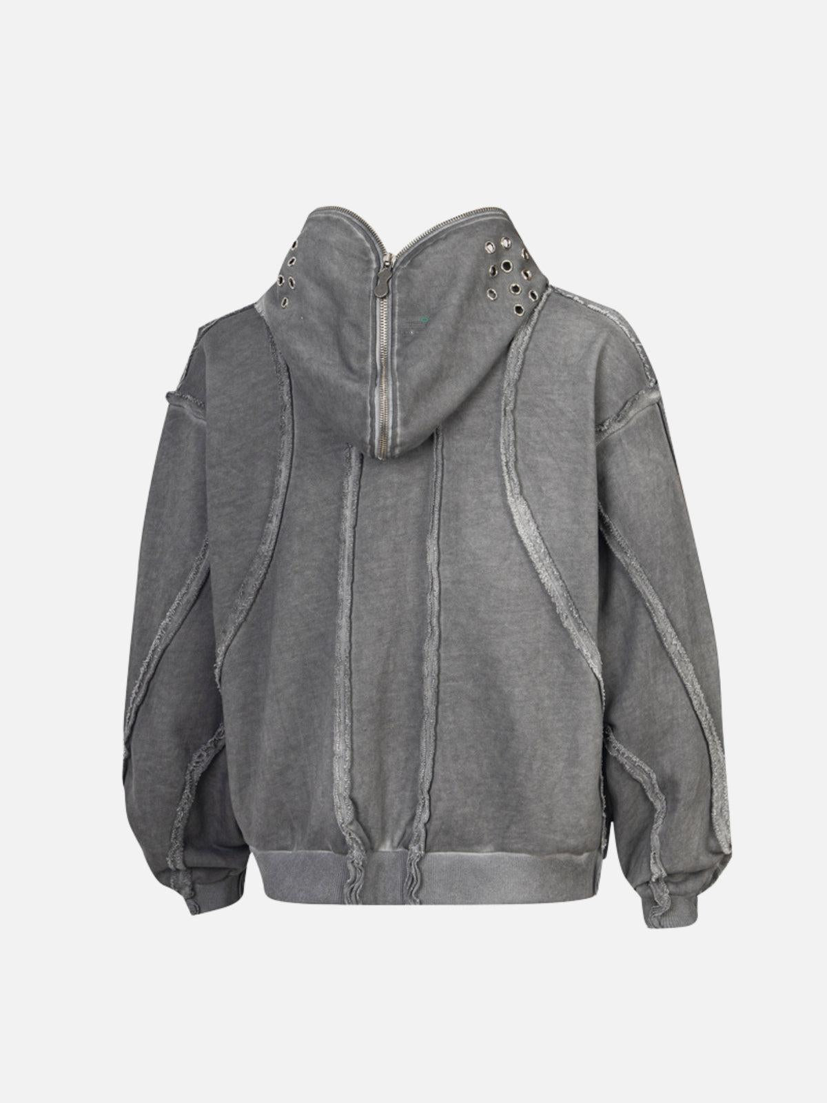 Omygoods Heavyweight Batik Washed Distressed Hoodie