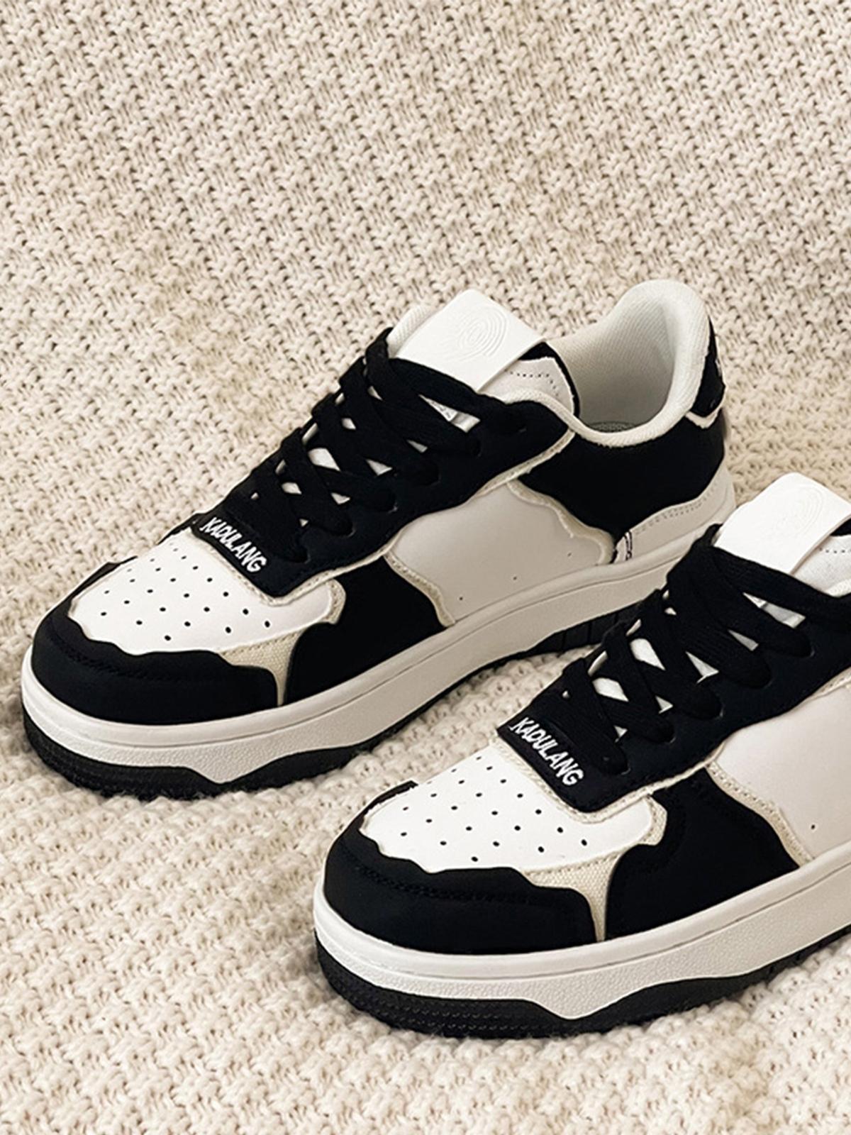 Omygoods High Street Black And White Board Casual Shoes
