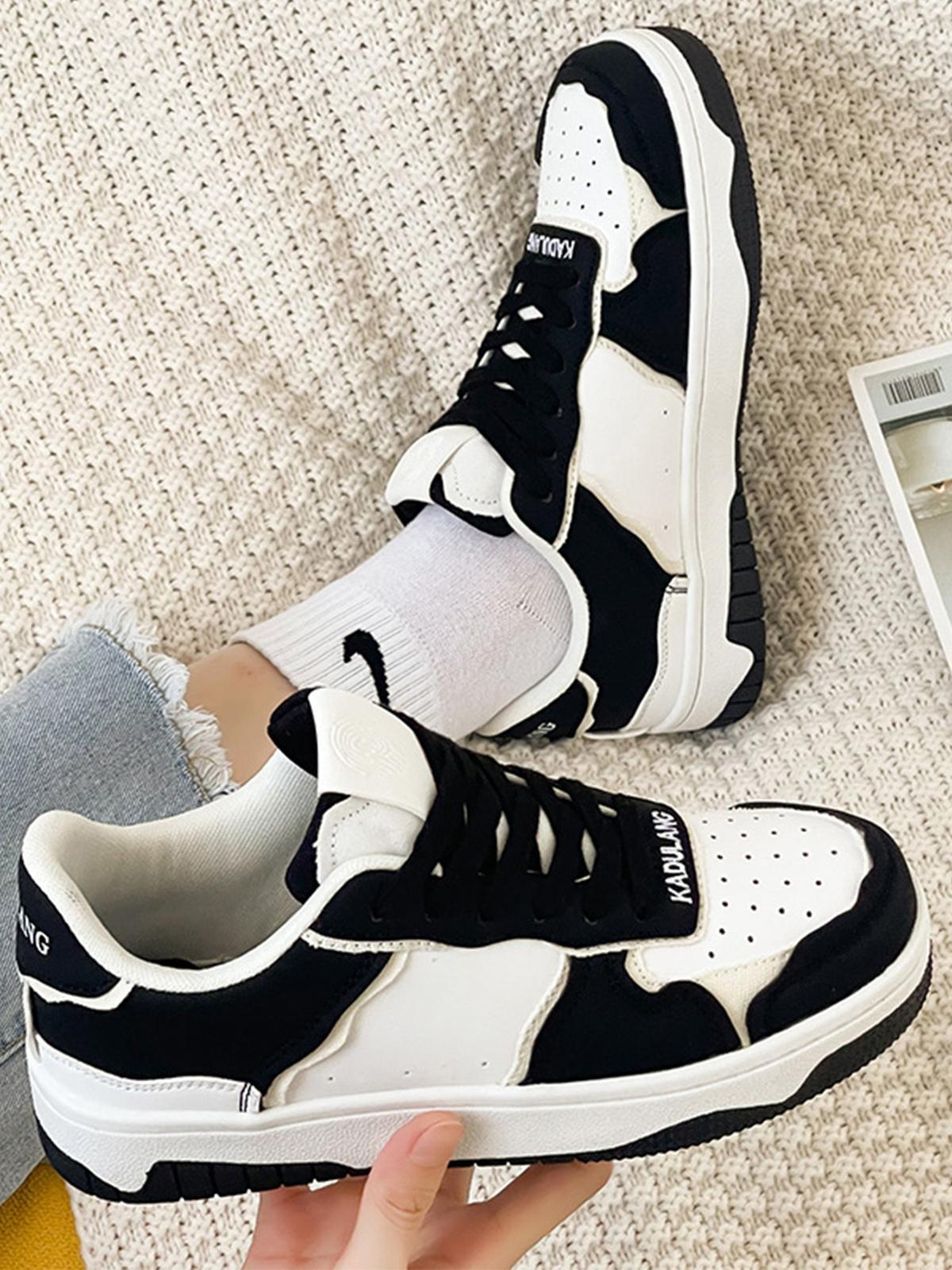 Omygoods High Street Black And White Board Casual Shoes