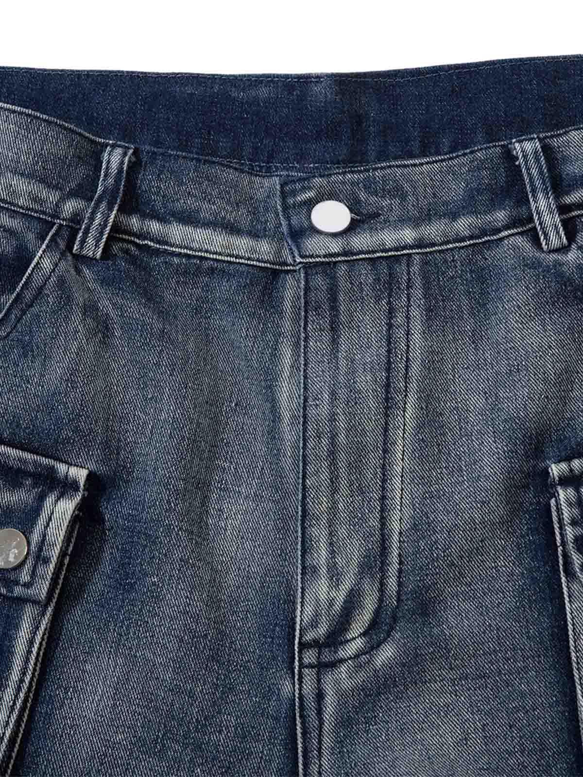 Omygoods High Street Embroidery Hip-Hop Jeans