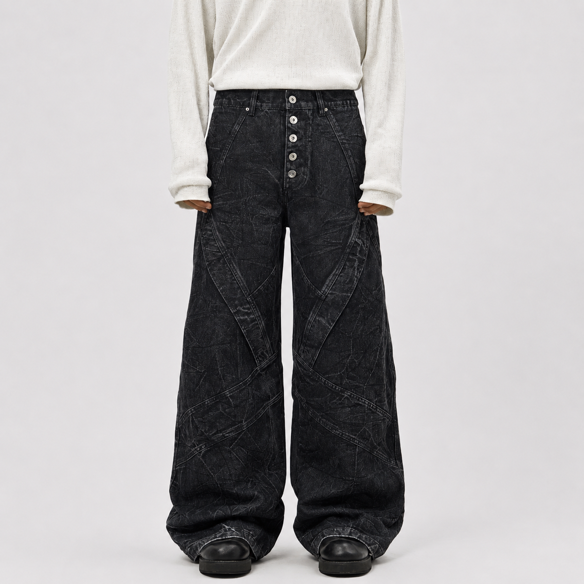 High Street Functional Structured Design Tie-Dye Baggy Jeans - OMYGOODS
