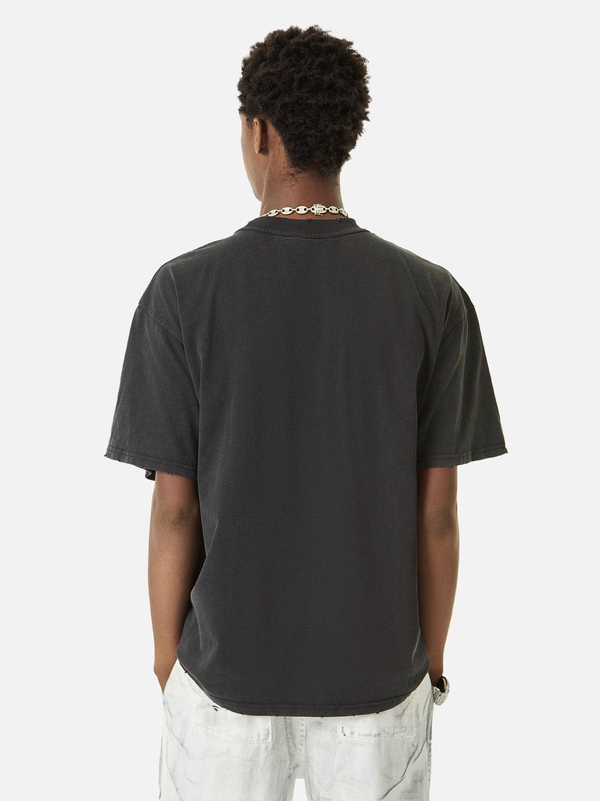 Omygoods High Street Hip Hop Hole Design T-Shirt