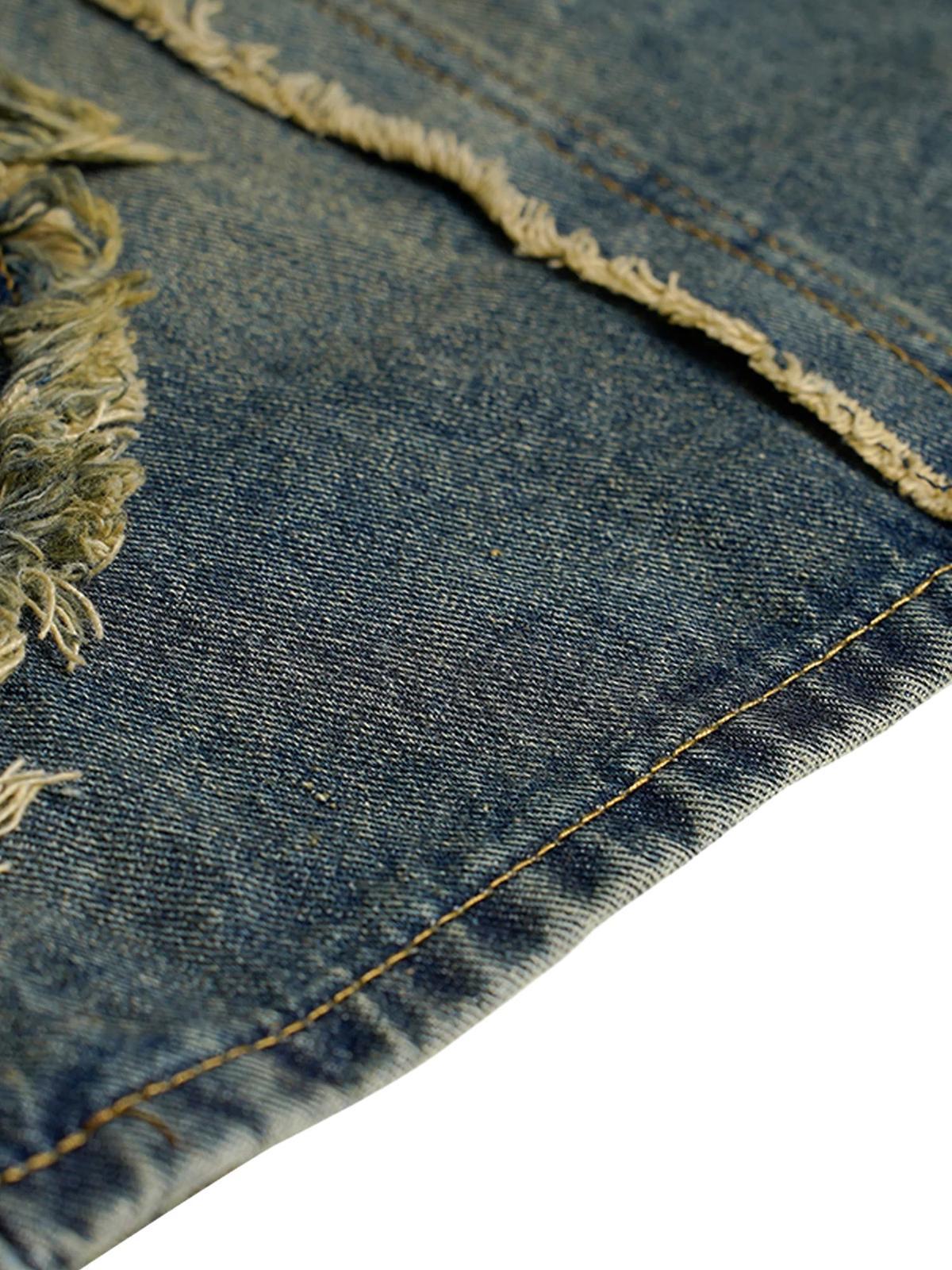 Omygoods High Street Washed Distressed Denim Shorts