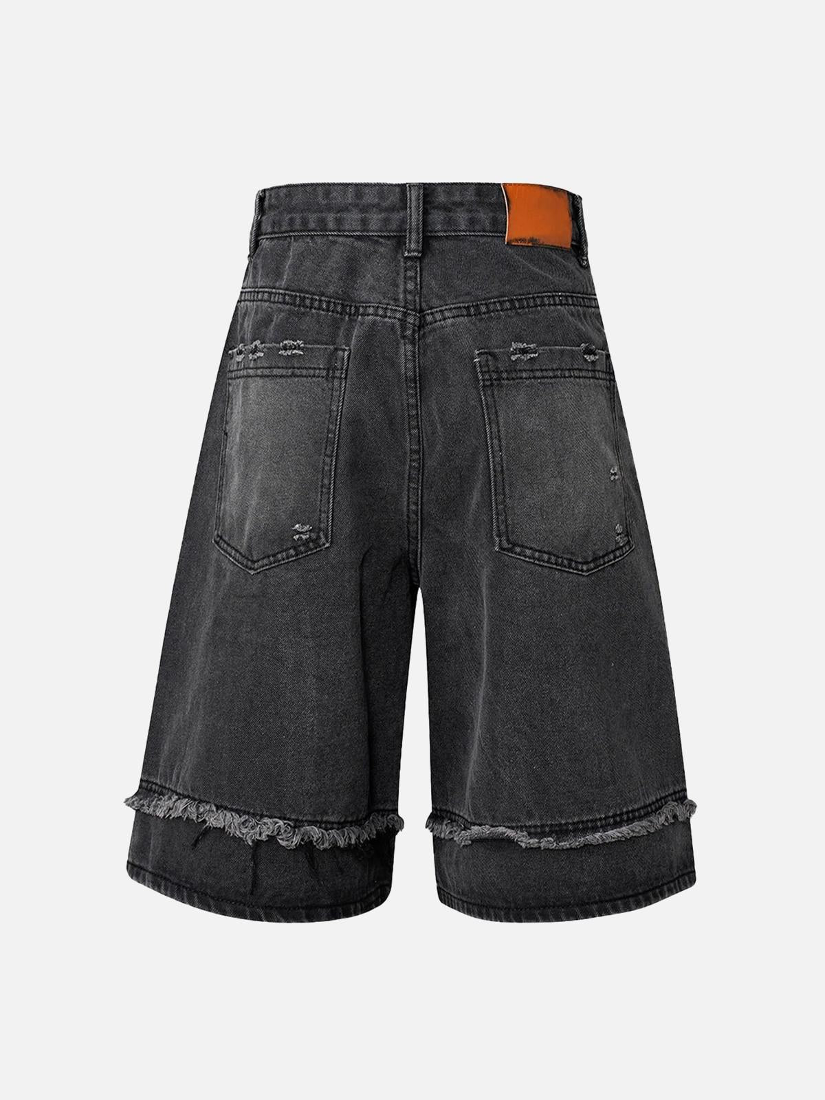 Omygoods High Street Washed Distressed Denim Shorts