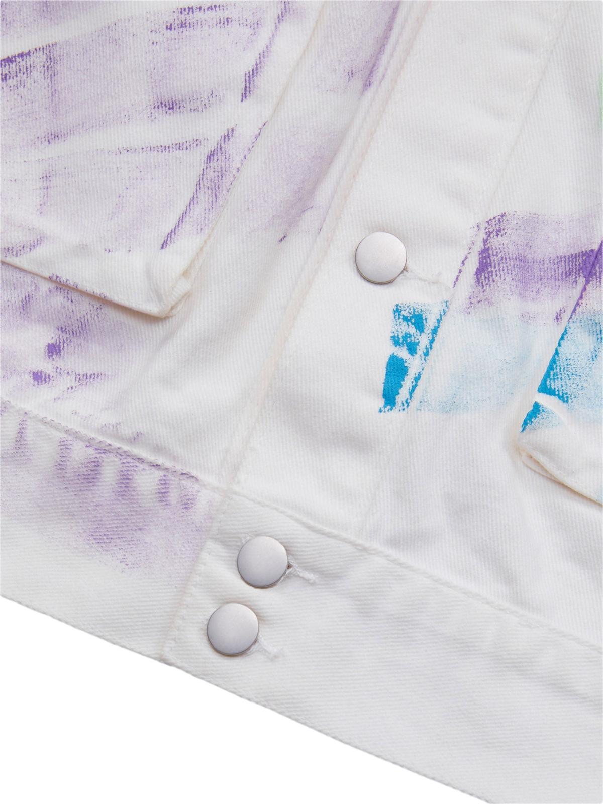 Omygoods Hip-Hop Hand-Painted Graffiti Denim Jacket