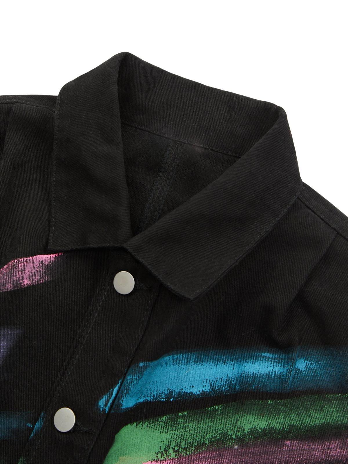 Omygoods Hip-Hop Hand-Painted Graffiti Denim Jacket