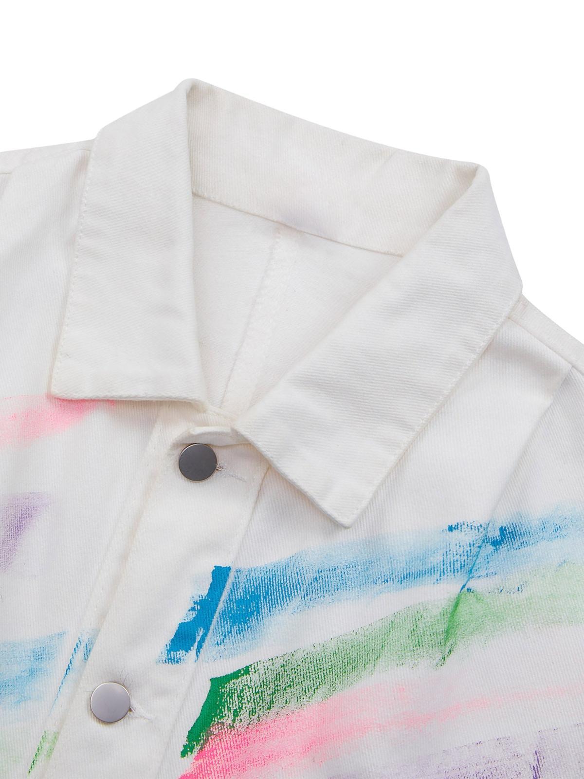 Omygoods Hip-Hop Hand-Painted Graffiti Denim Jacket
