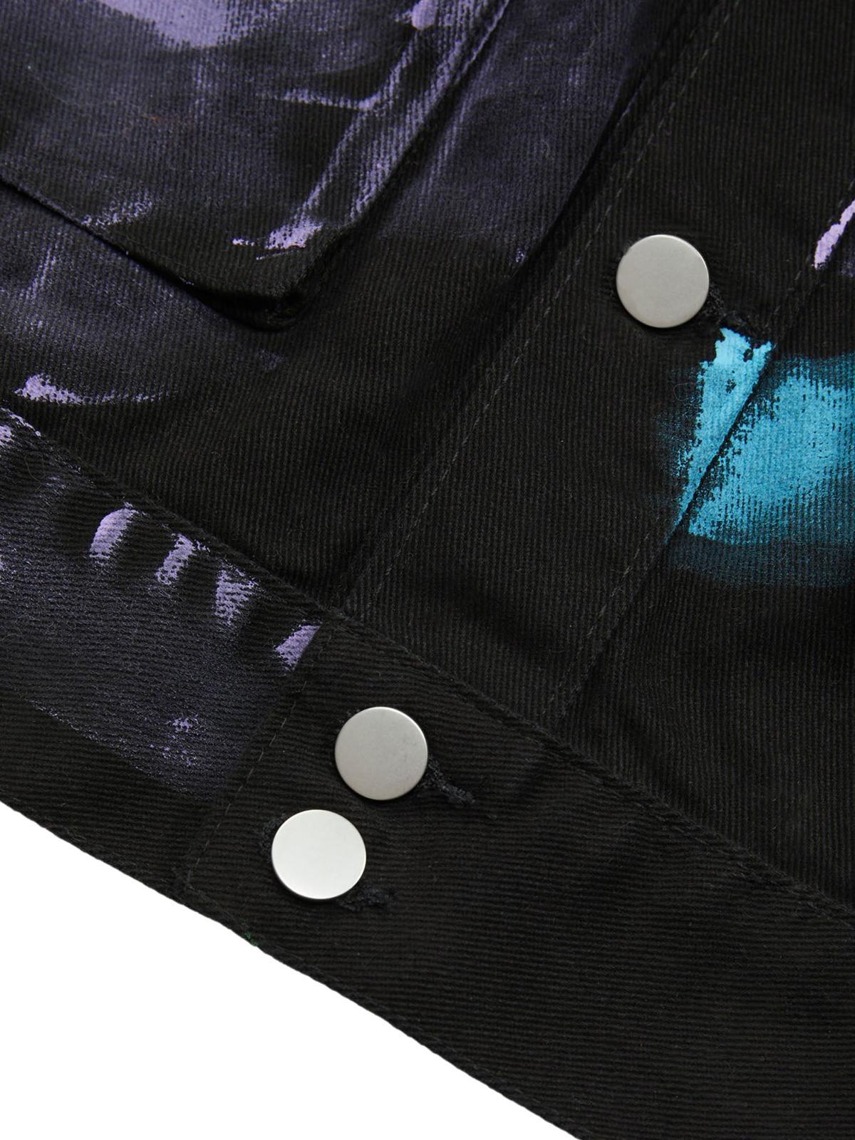 Omygoods Hip-Hop Hand-Painted Graffiti Denim Jacket