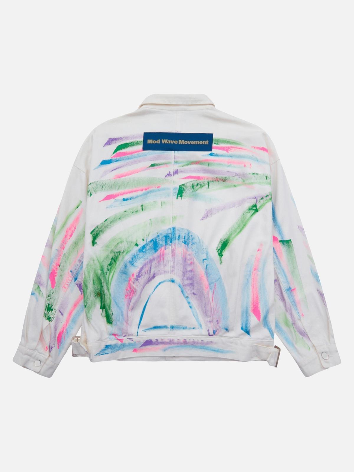 Omygoods Hip-Hop Hand-Painted Graffiti Denim Jacket