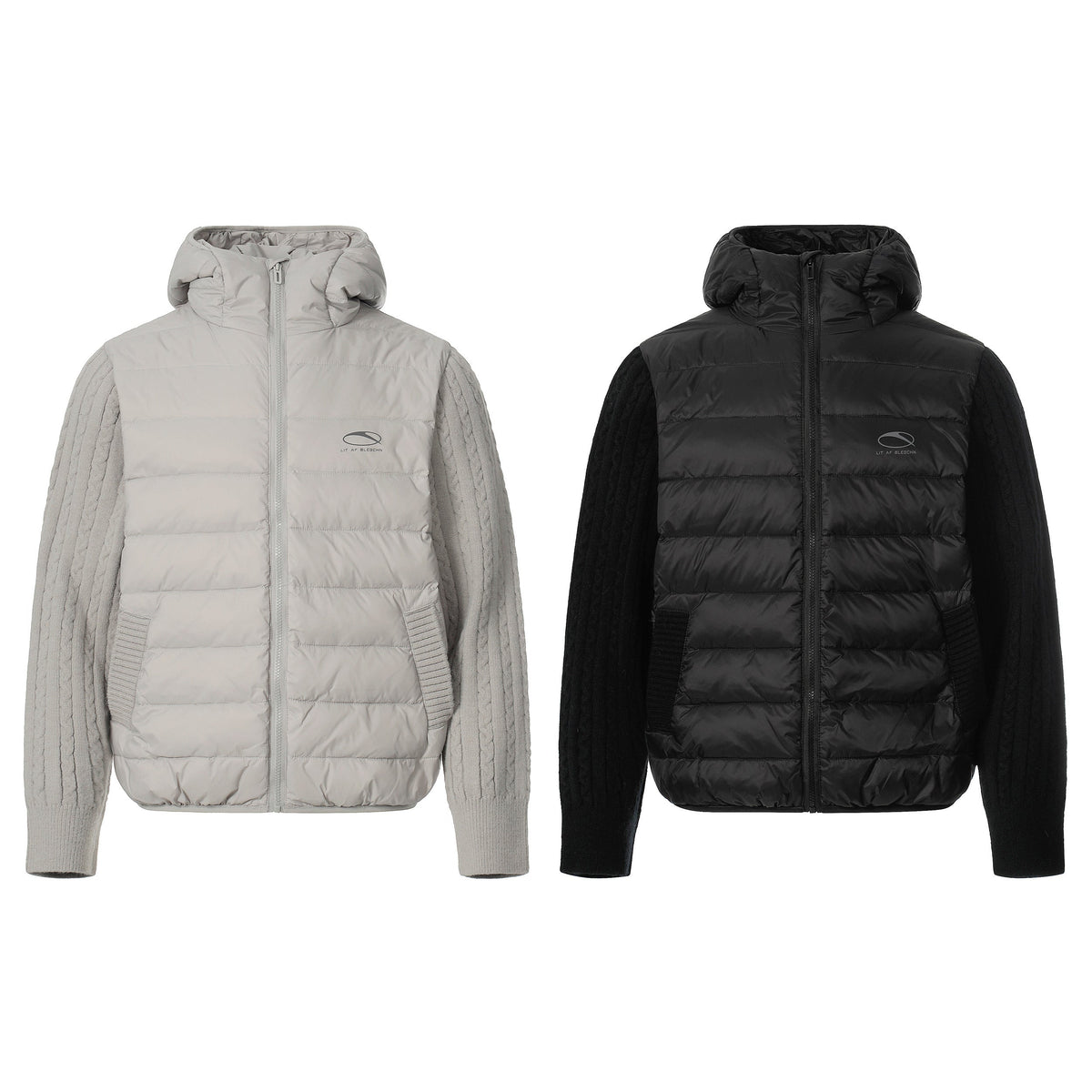 Hybrid Knit-Sleeve | Hooded Puffer Jacket - OMYGOODS
