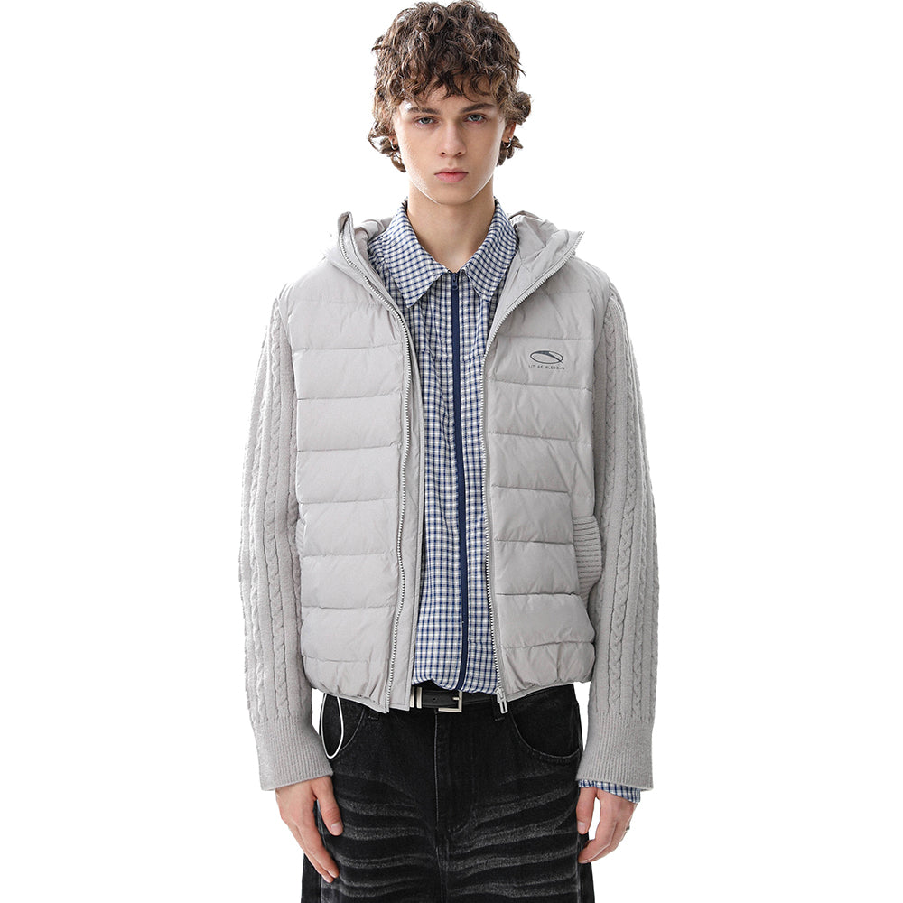 Hybrid Knit-Sleeve | Hooded Puffer Jacket - OMYGOODS