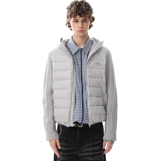 Hybrid Knit-Sleeve | Hooded Puffer Jacket - OMYGOODS
