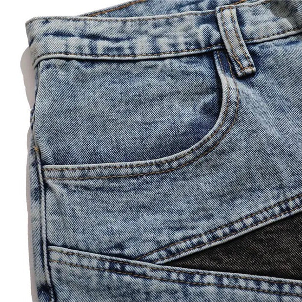 Star Patchwork Denim Shorts