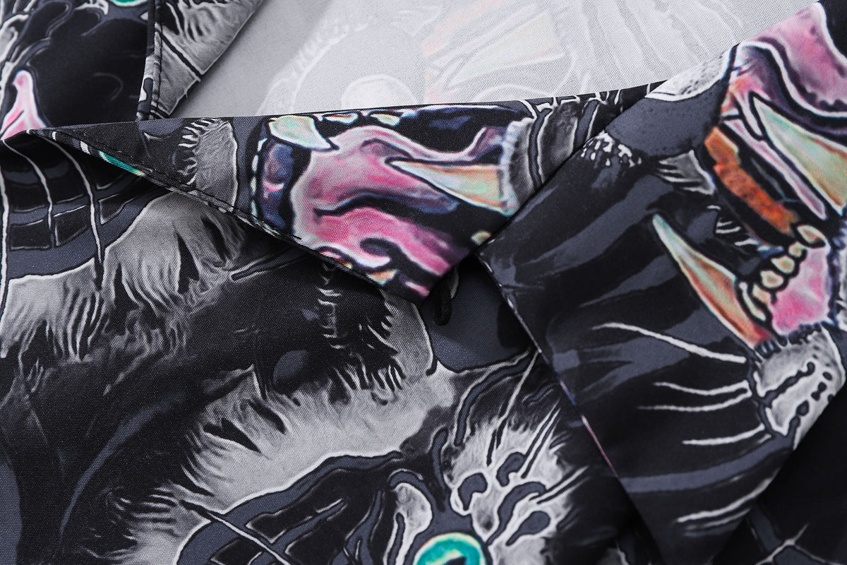 Black Tiger Print Shirt