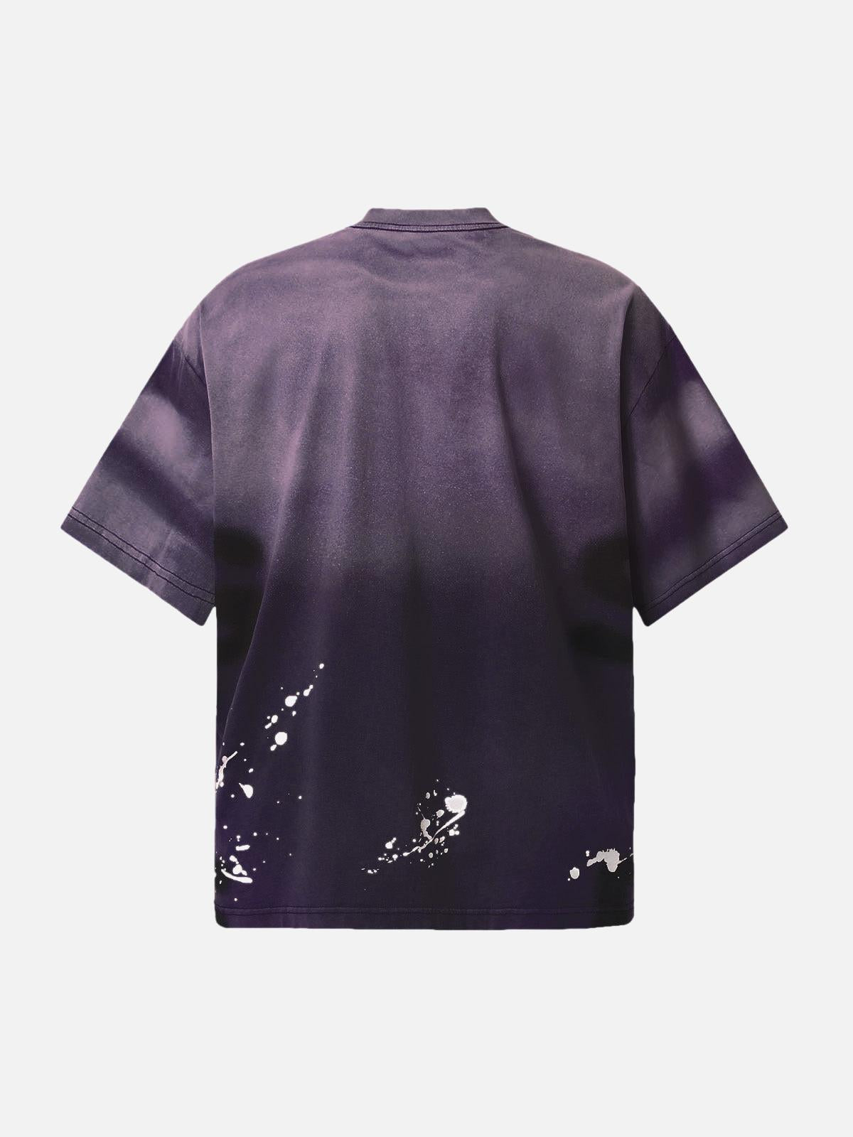 Omygoods Ink Splash Letter Print T-Shirt