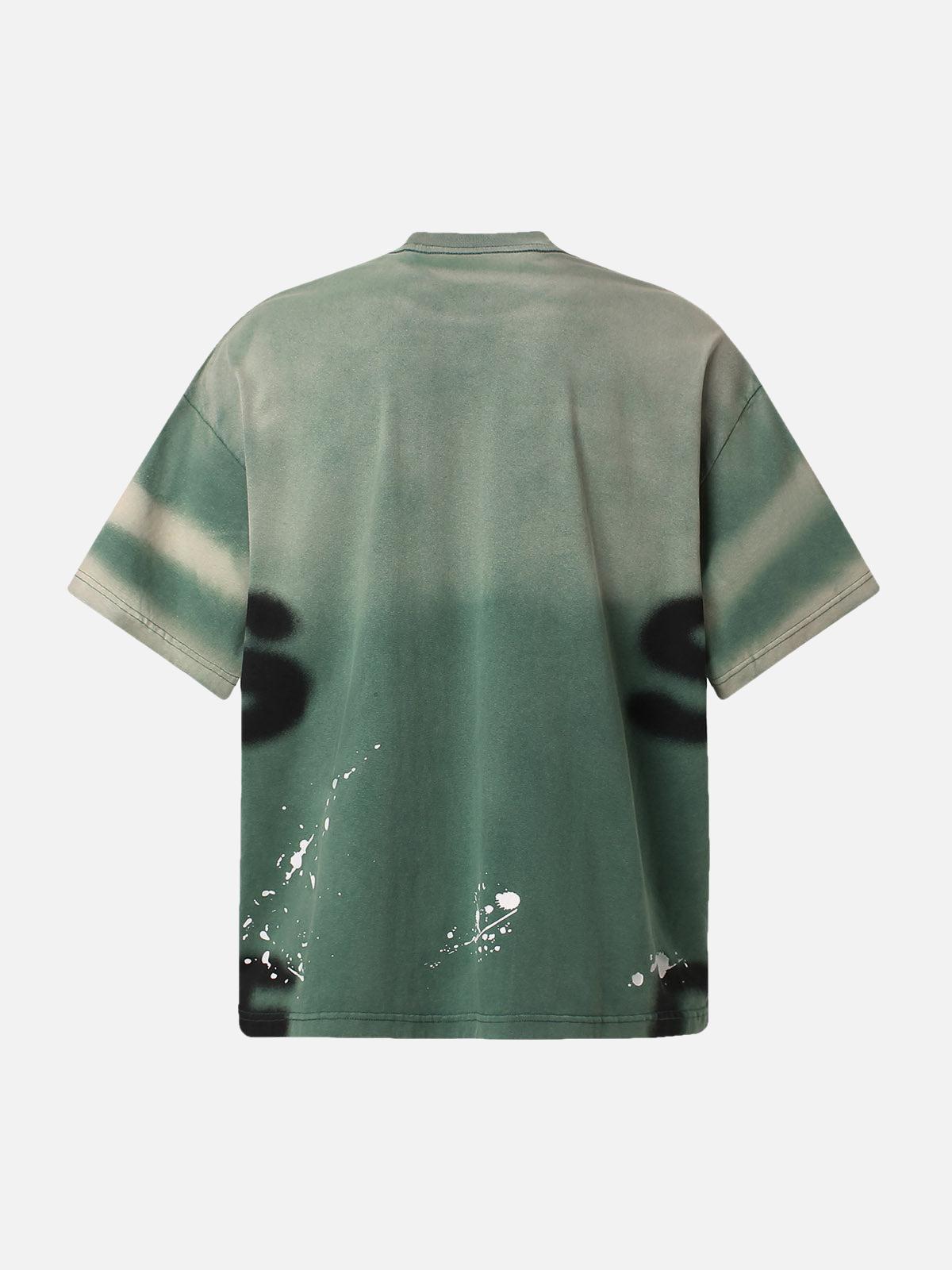 Omygoods Ink Splash Letter Print T-Shirt