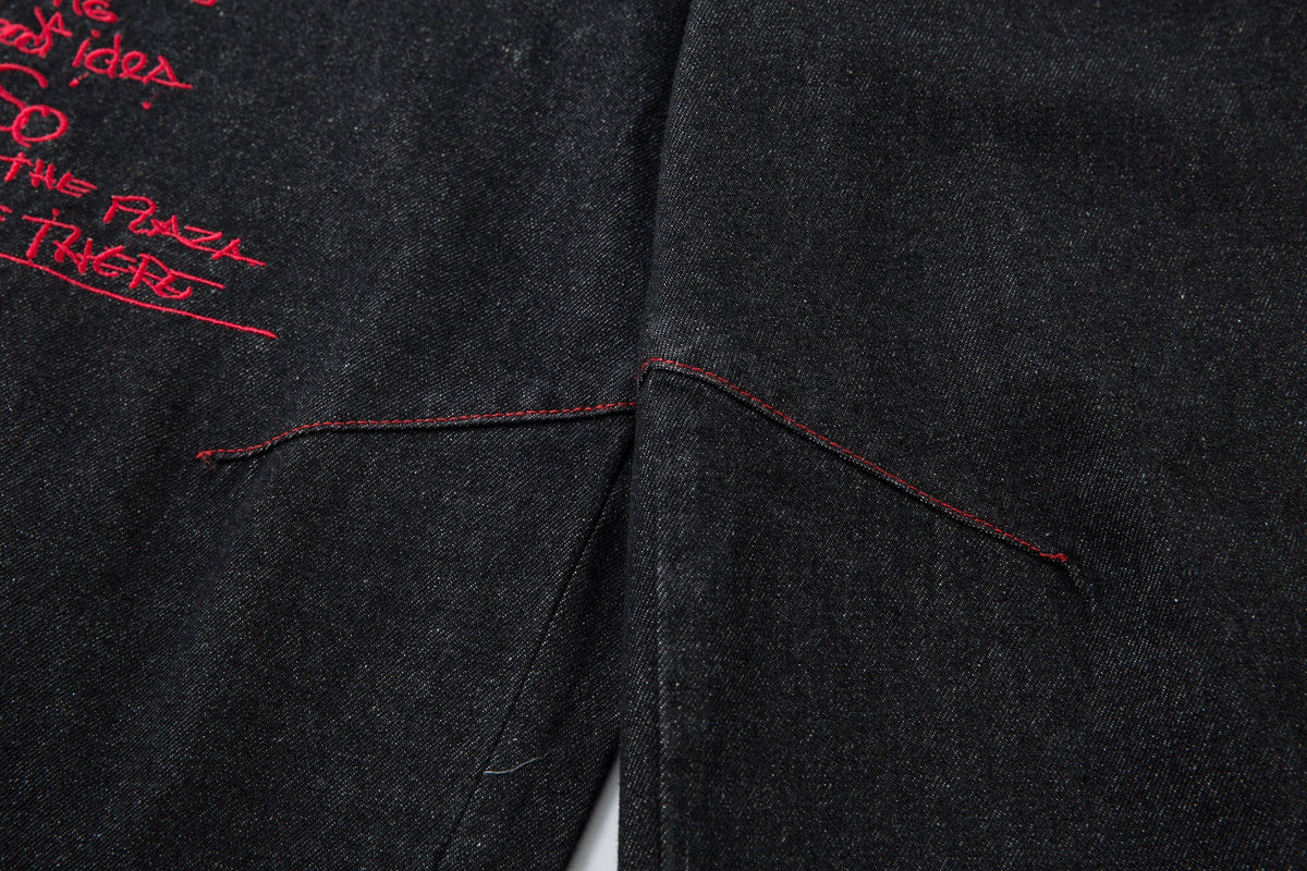 Iron Cross Embroidered | Baggy Jeans - OMYGOODS