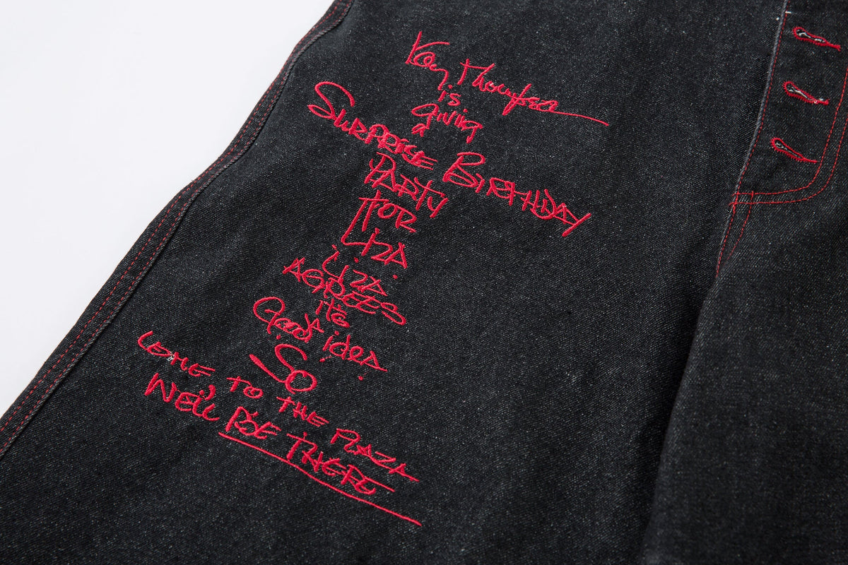 Iron Cross Embroidered | Baggy Jeans - OMYGOODS
