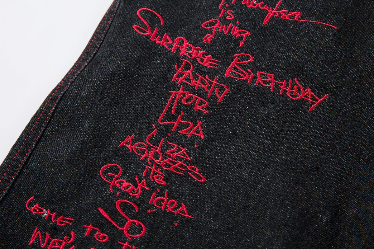 Iron Cross Embroidered | Baggy Jeans - OMYGOODS