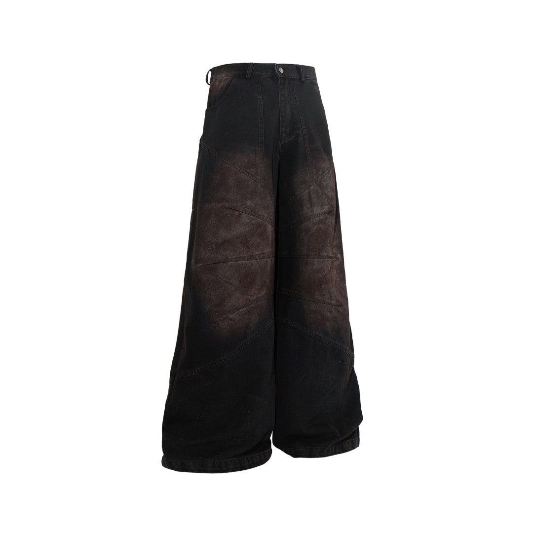 Tectonic Paneled Wide-Leg Jeans