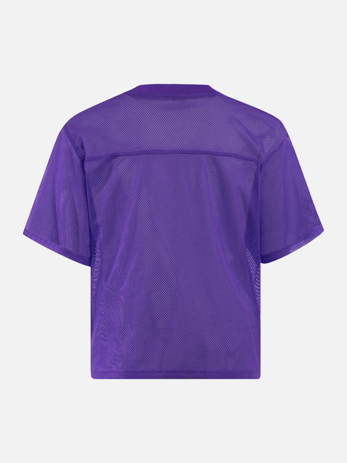 Omygoods Jersey Letter Print Quick Dry V-Neck T-Shirt
