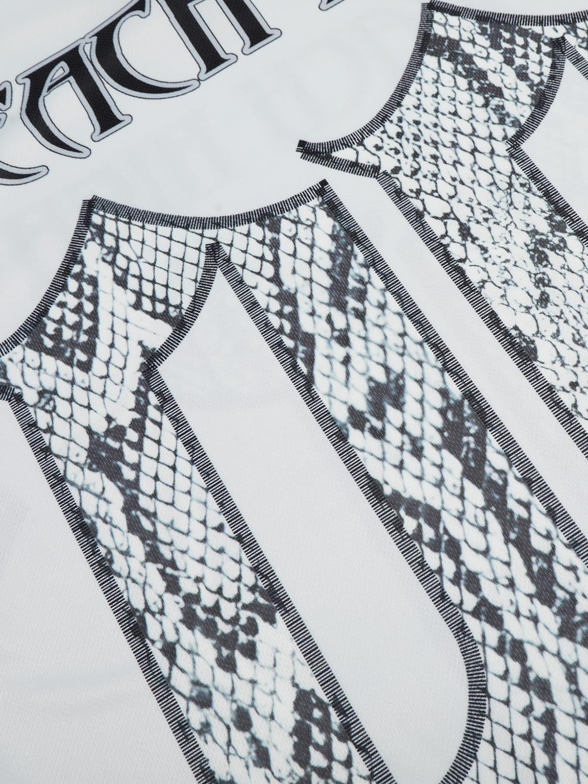 Omygoods Jersey Style Snake Print T-Shirt