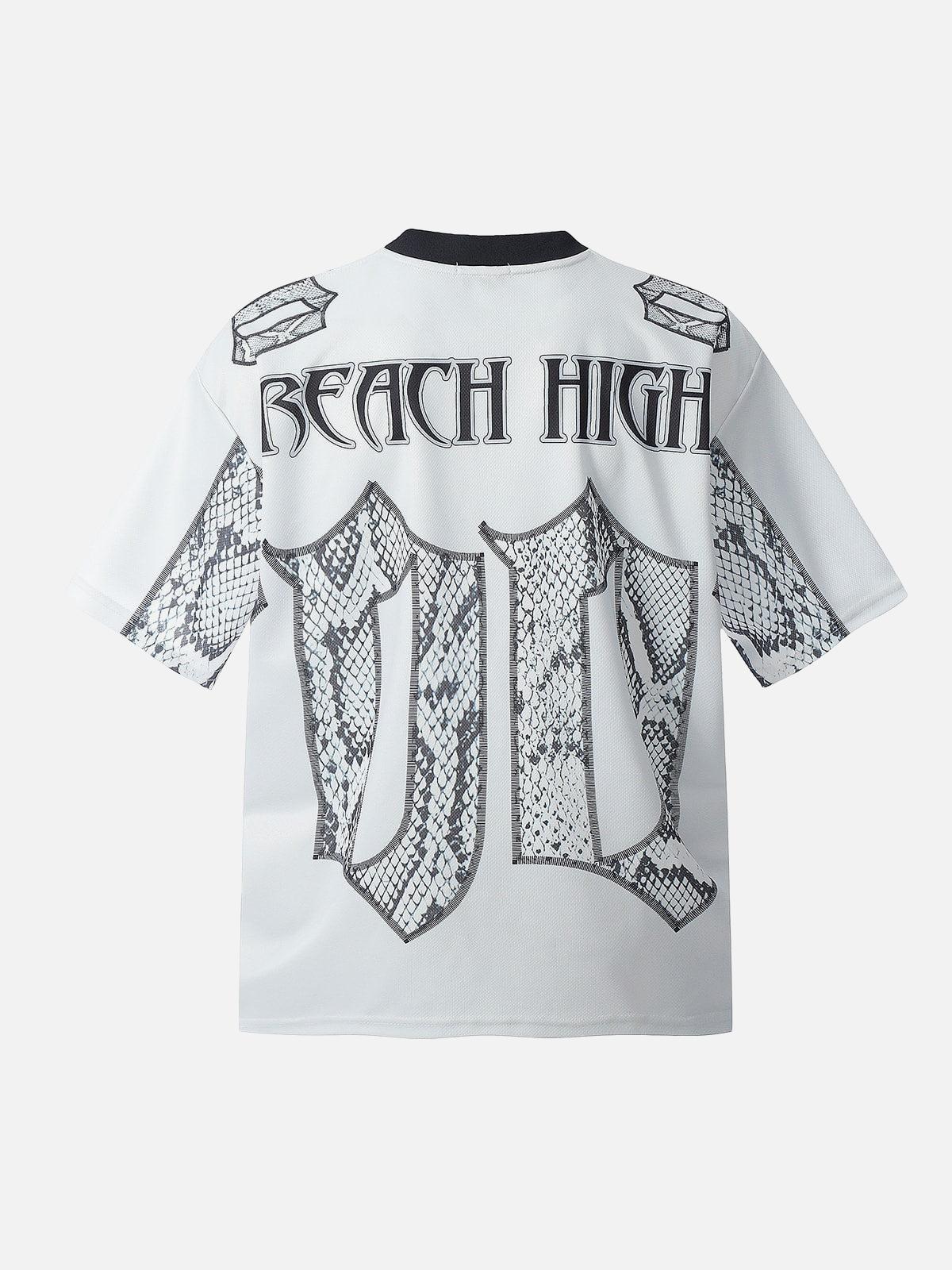 Omygoods Jersey Style Snake Print T-Shirt