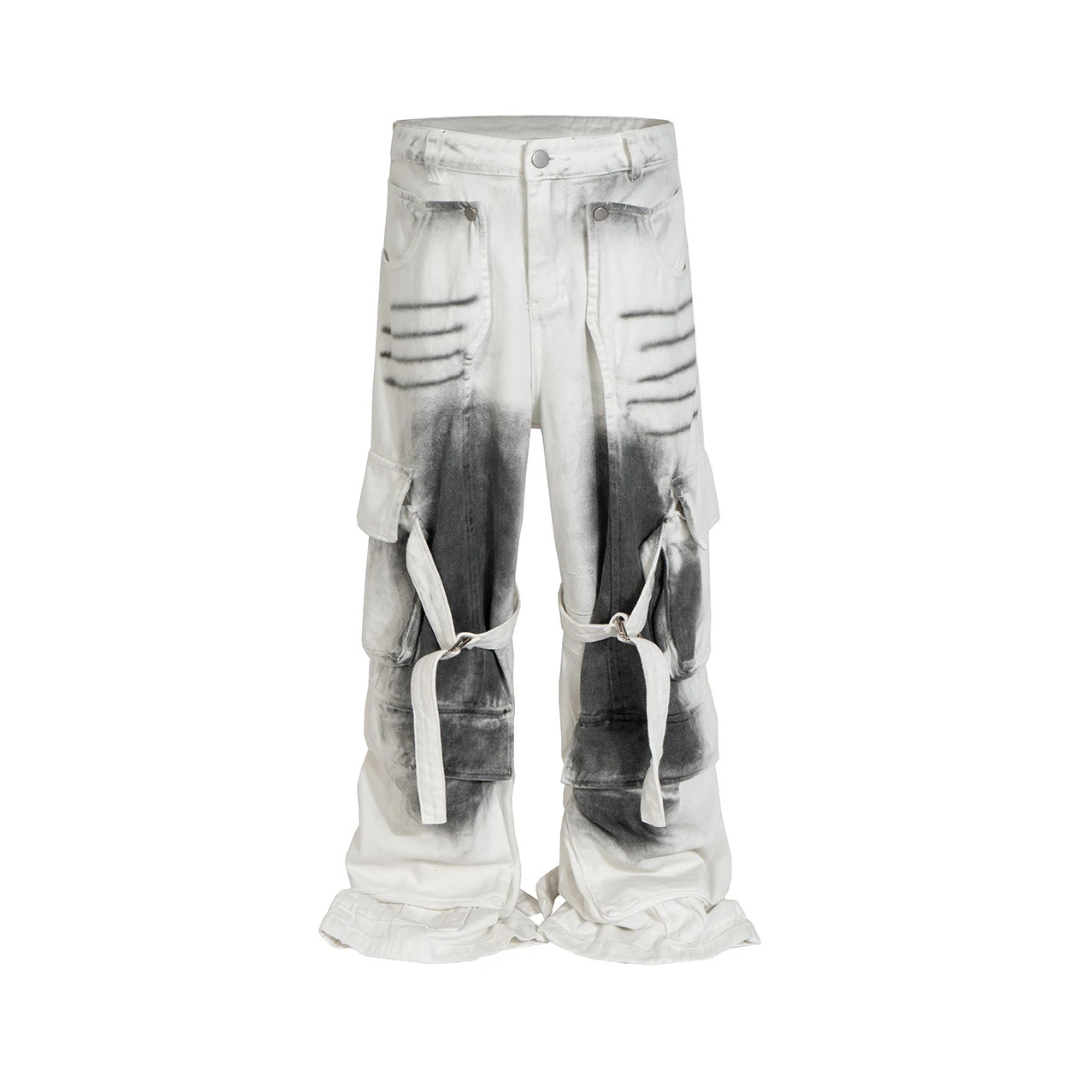 Cipher White Layered Cargo Pants